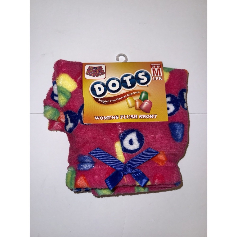DOTS Women's Plush Pajama Shorts Medium Pink Candy Print Soft Cozy NWT